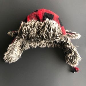L.L. Bean Red Furry Eskimo Hat